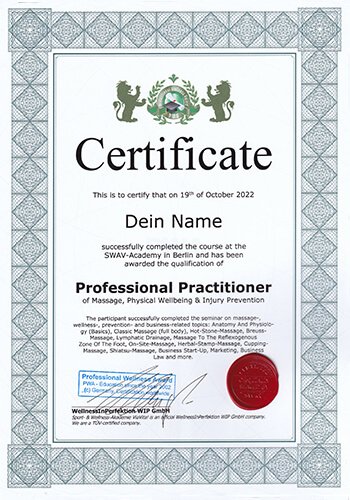 Massage Ausbildung mit Zertifikat