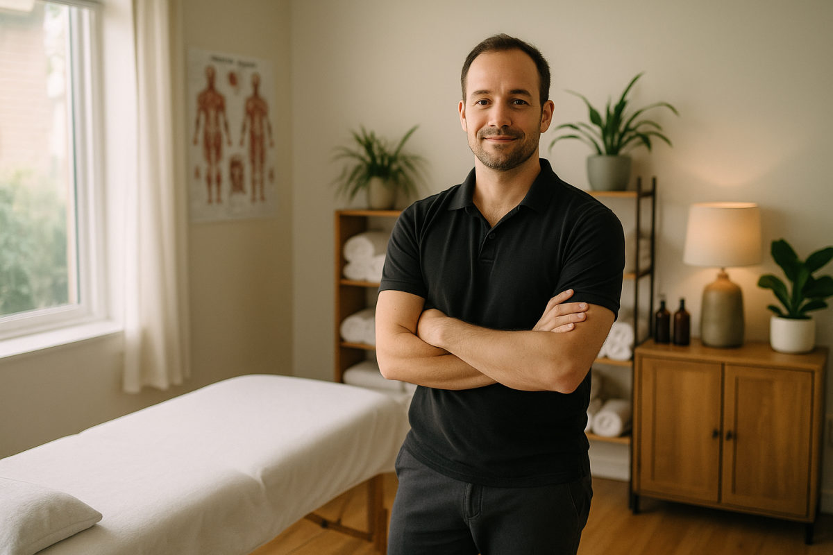 Selbstständige Wellness-Fachkraft in der eigenen spezialisierten Massagepraxis