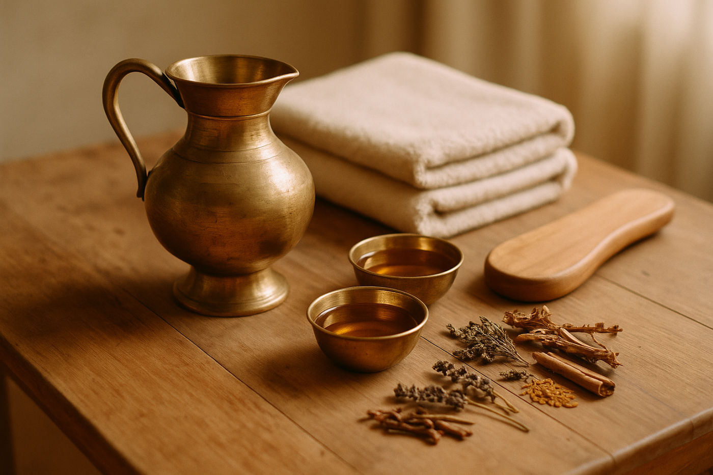 Ausstattung und Öle für die Ayurveda-Massage