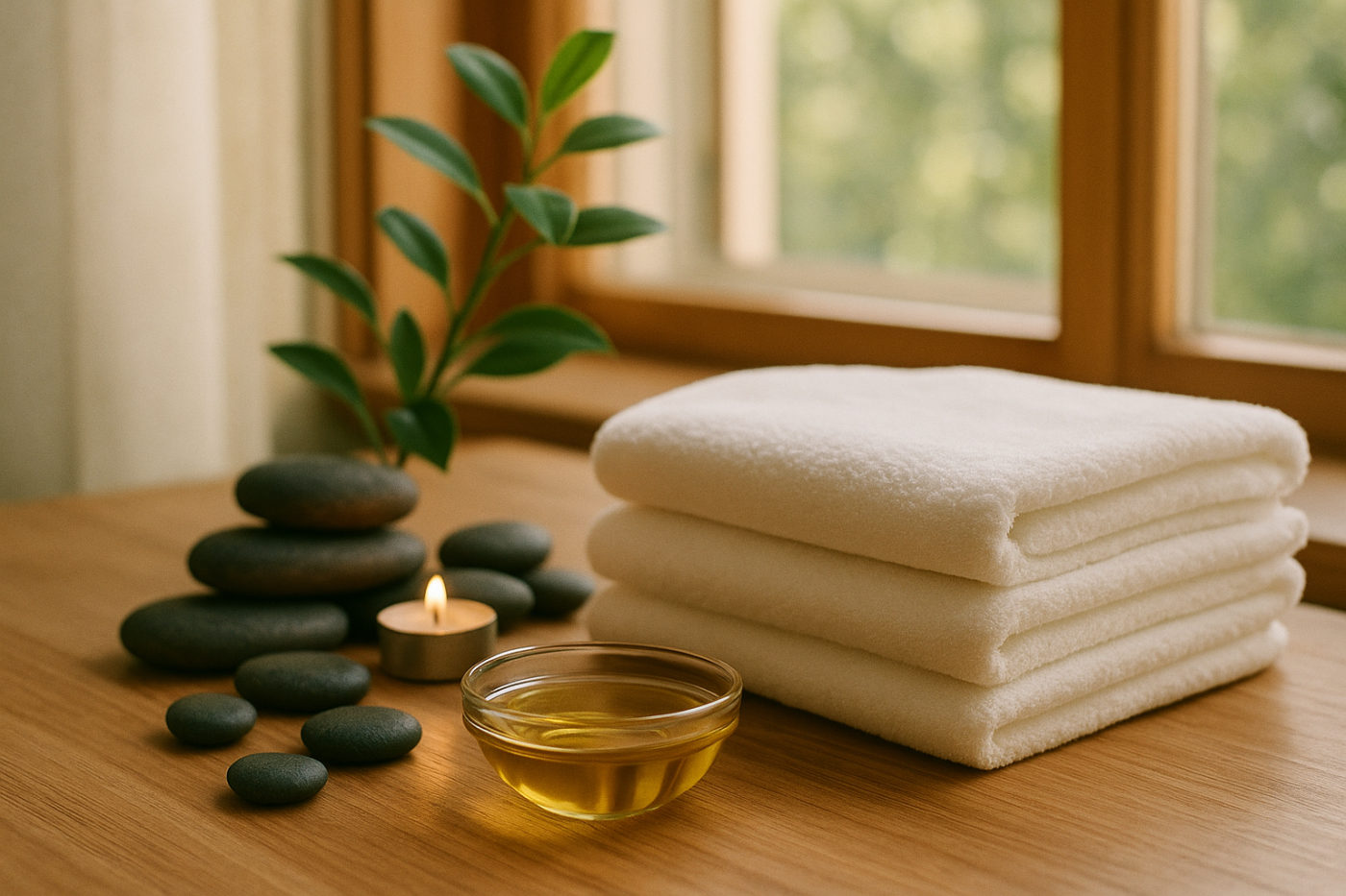 wohltuende Rückenmassage zur Regeneration in ruhiger Wellness-Atmosphäre