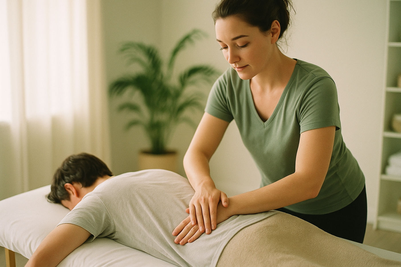 Entspannende Rückenmassage – wohltuende Griffe lockern die Muskulatur