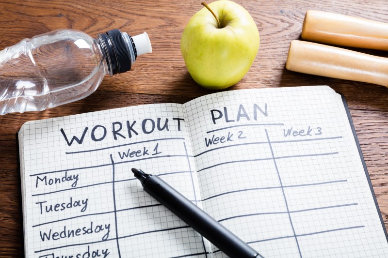 Trainingsplan mit Übungen für zuhause schreiben