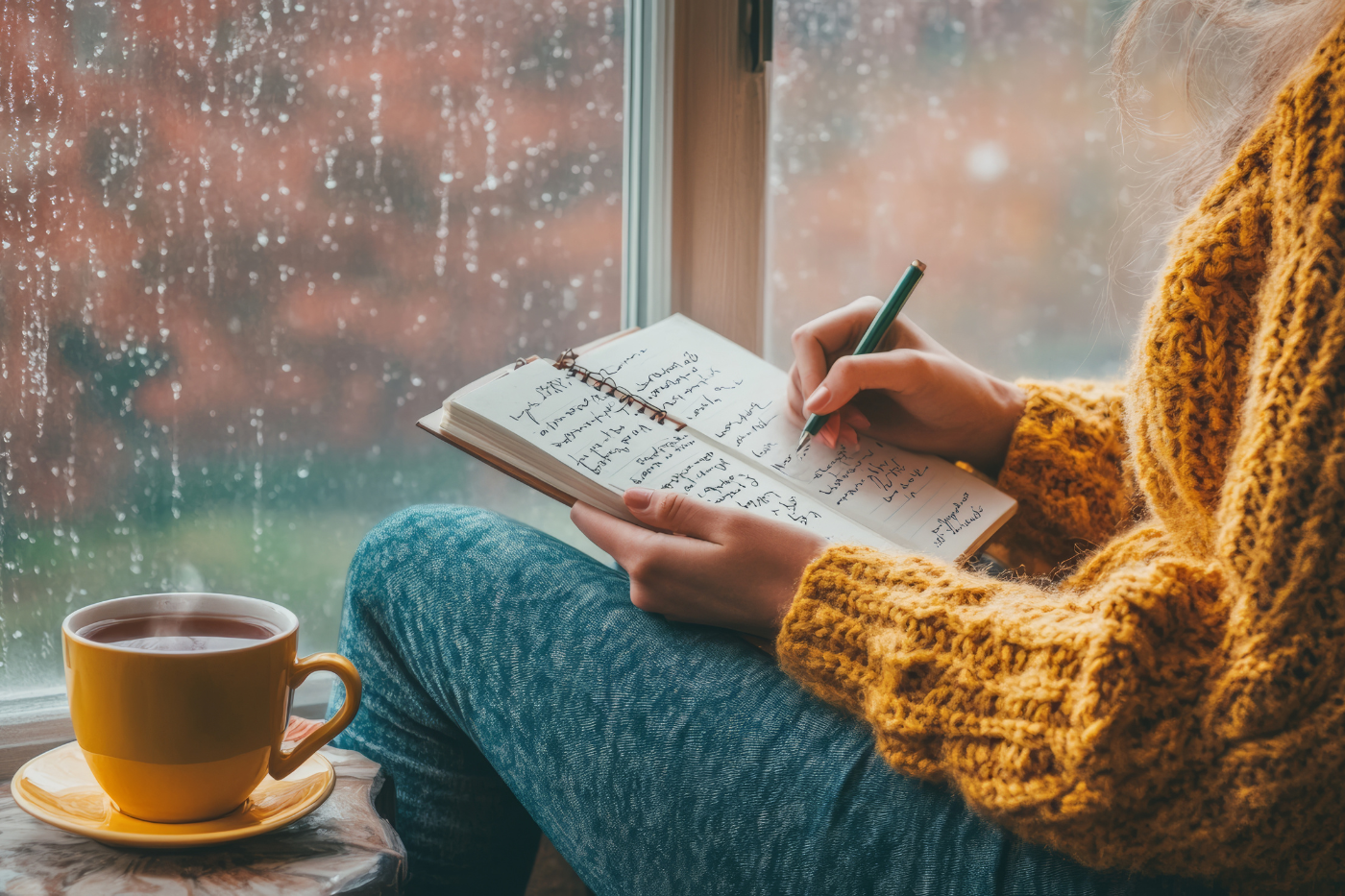 Journaling am verregneten Tag Zuhause