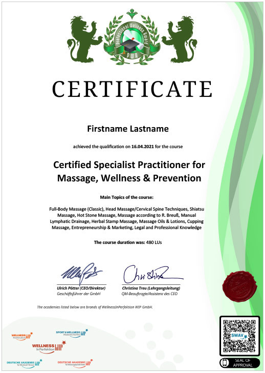Digitales englisches PWA-Certificate